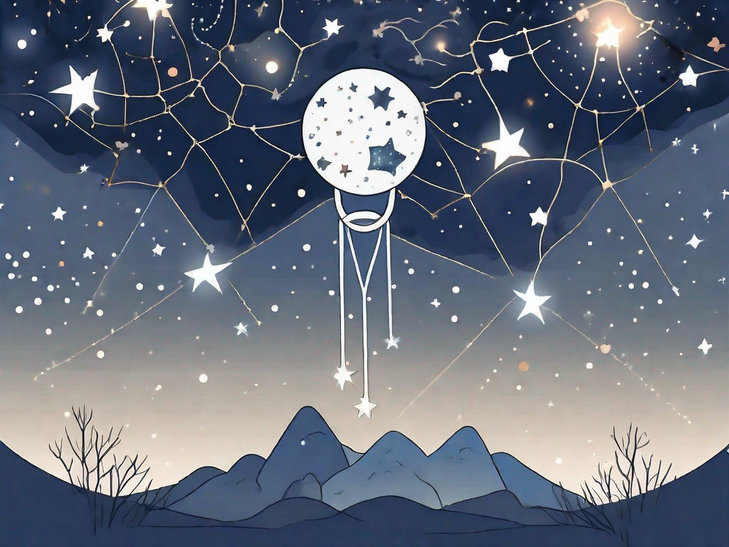 A thyroid gland intertwined with a night sky filled with stars