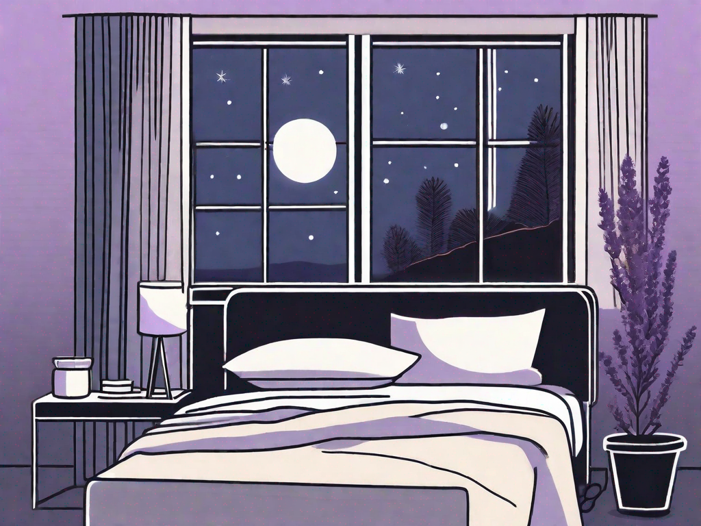 A peaceful bedroom setting at night