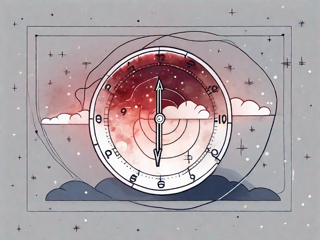 A night sky with a constellation shaped like a bed