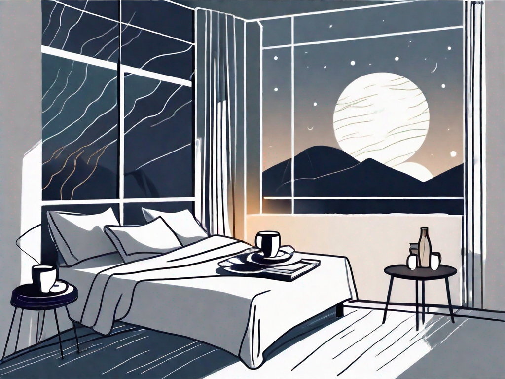 A peaceful bedroom setting at night