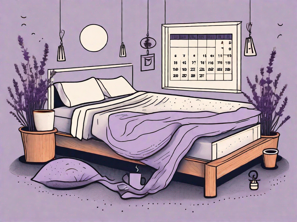 A bed with a moon hanging over it