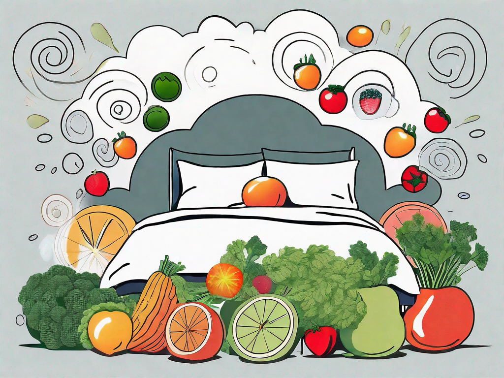 A bed with scattered alarm clocks