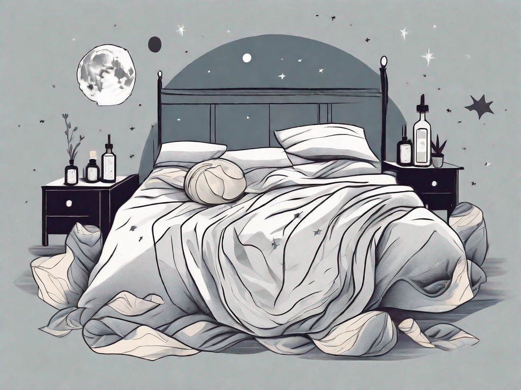 A restless bed with crumpled sheets