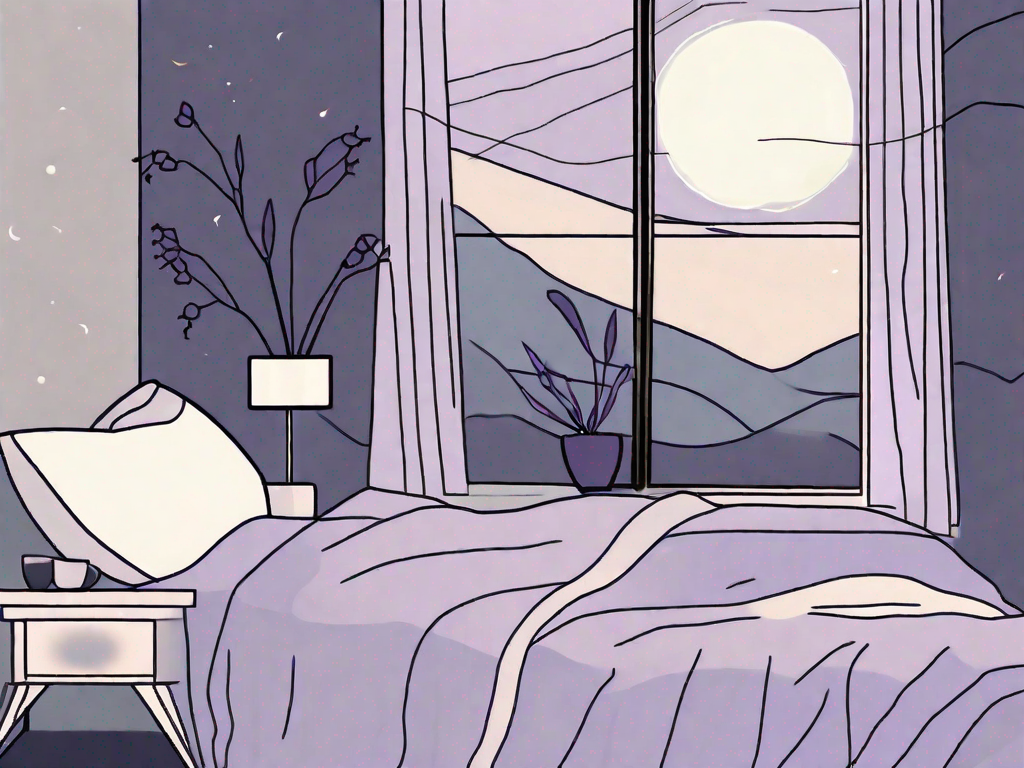 A serene bedroom environment with elements like a comfortable bed