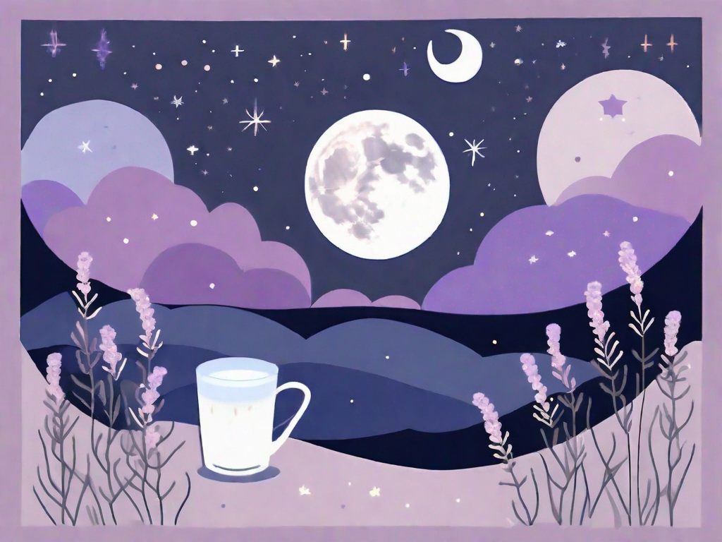 A night sky with a moon partially covered by a menopause symbol