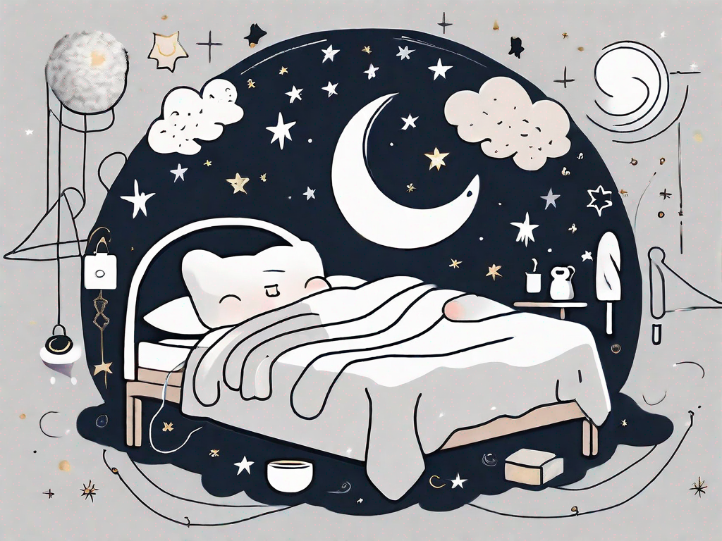 A bed with a moon and stars overhead