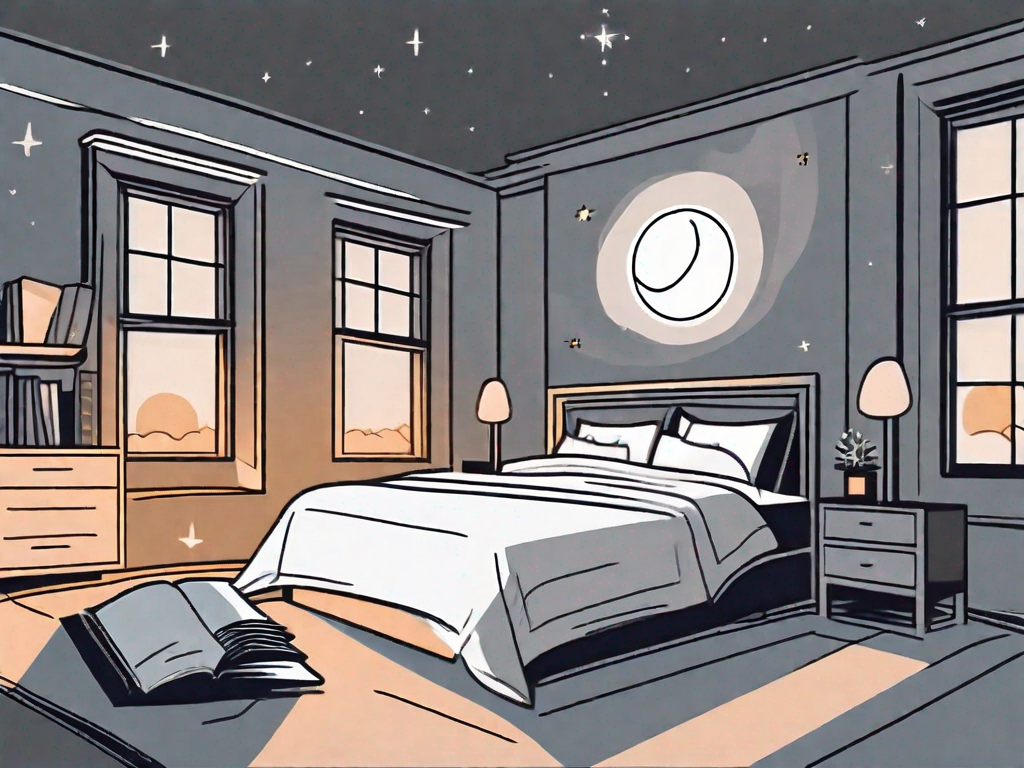 A bedroom with a darkened atmosphere