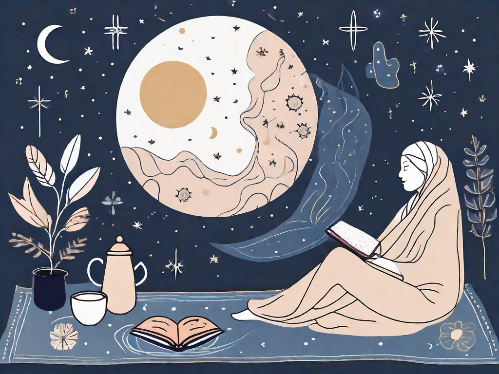 A night sky with a moon partially covered by a blanket