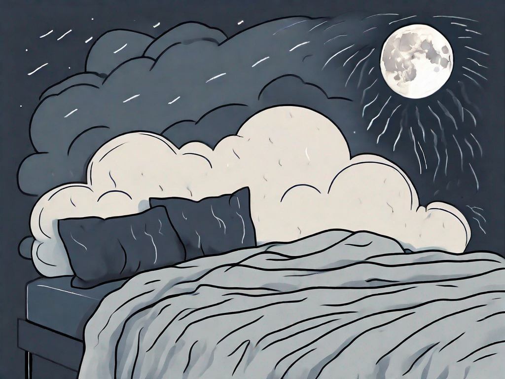 A dark night sky with a moon partially covered by clouds