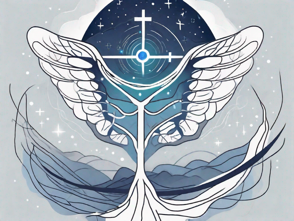 A thyroid gland intertwined with a night sky