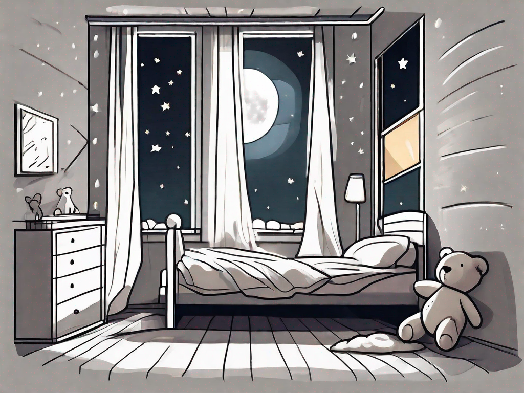 A child's bedroom at night