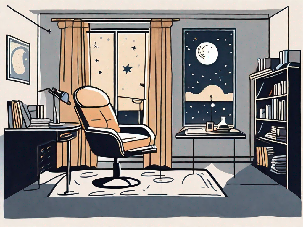 A psychiatrist's office at night