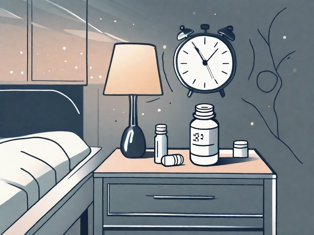 A bottle of cortisone pills on a nightstand