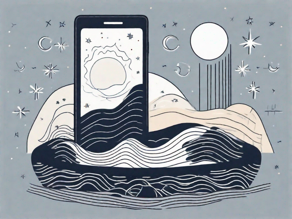 A smartphone emitting waves