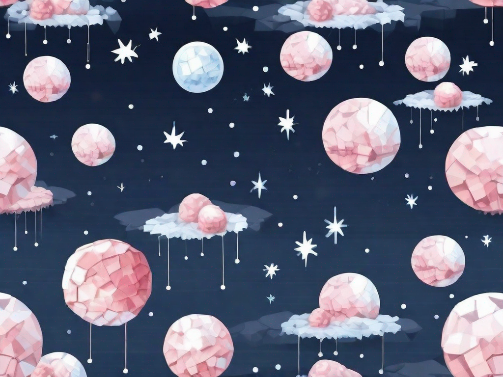 A night sky with a moon made of sugar cubes