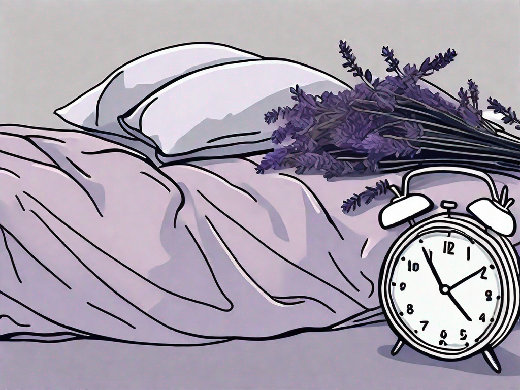 A restless bed with crumpled sheets and a clock showing late night hours