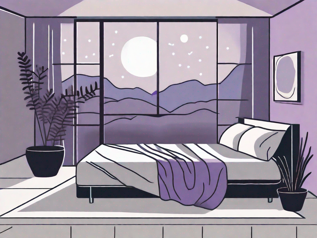 A tranquil bedroom setting with a comfortable bed