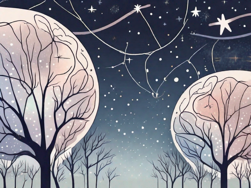 A pair of kidneys under a night sky filled with stars