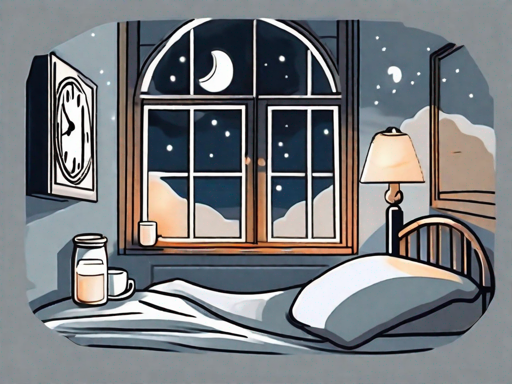 A night scene with a bed