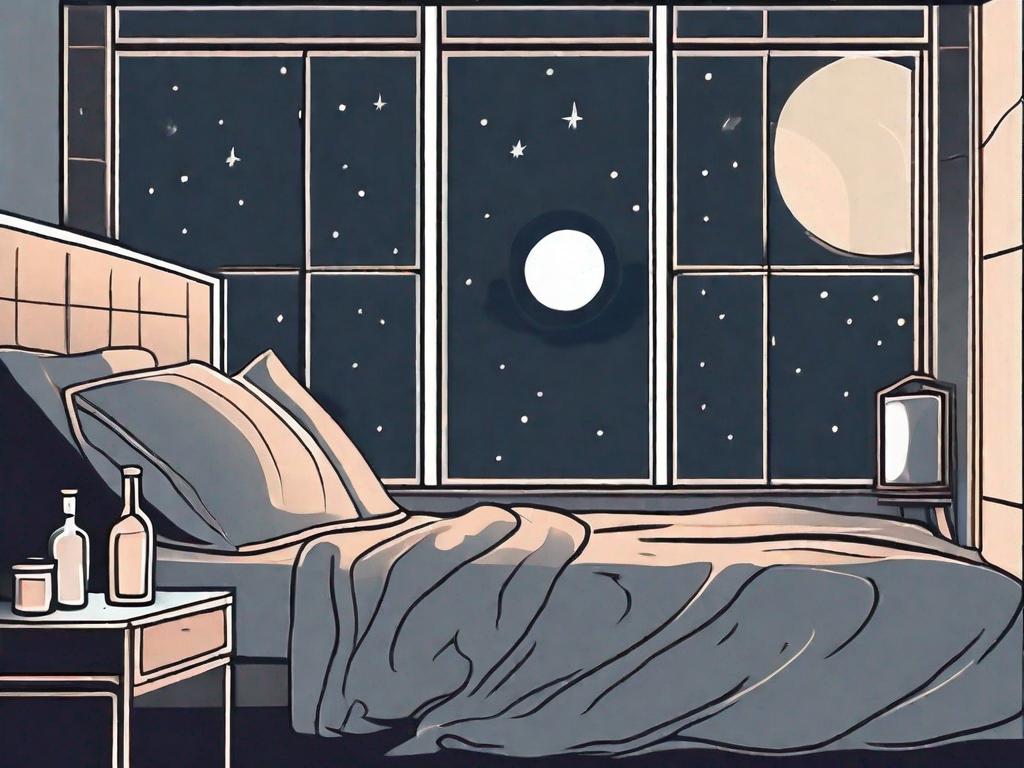 A night scene with a bed