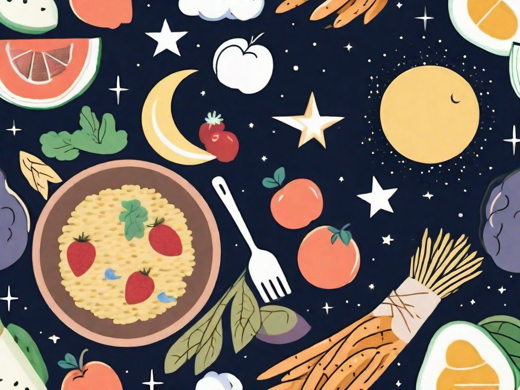 A variety of healthy foods such as fruits