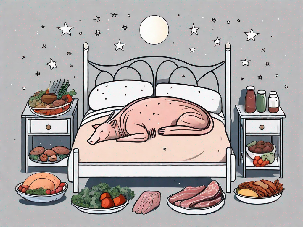 A bed with a moon and stars in the background