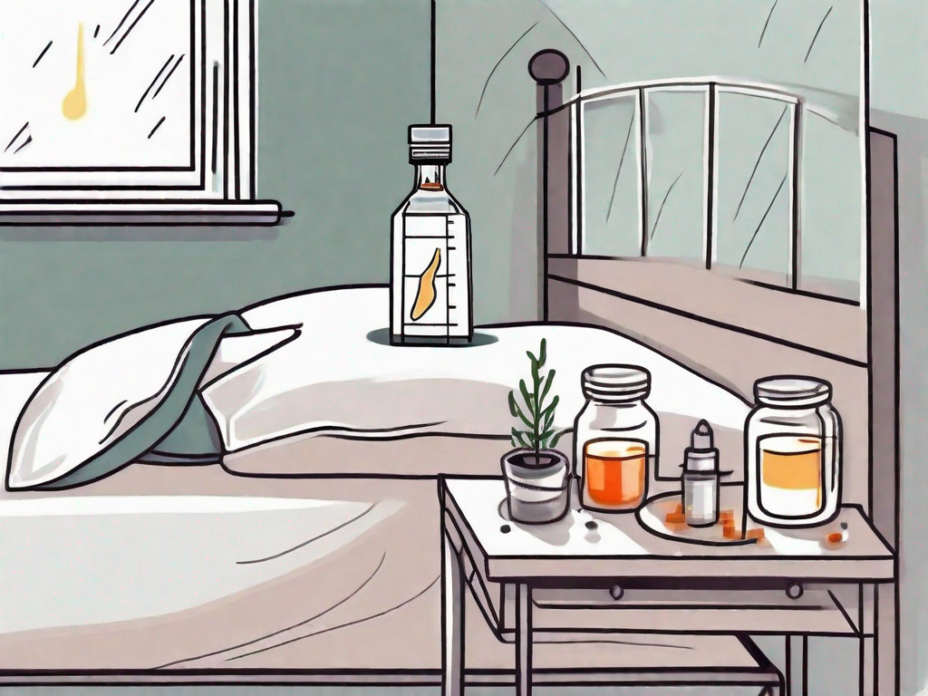 A bed with a thermometer