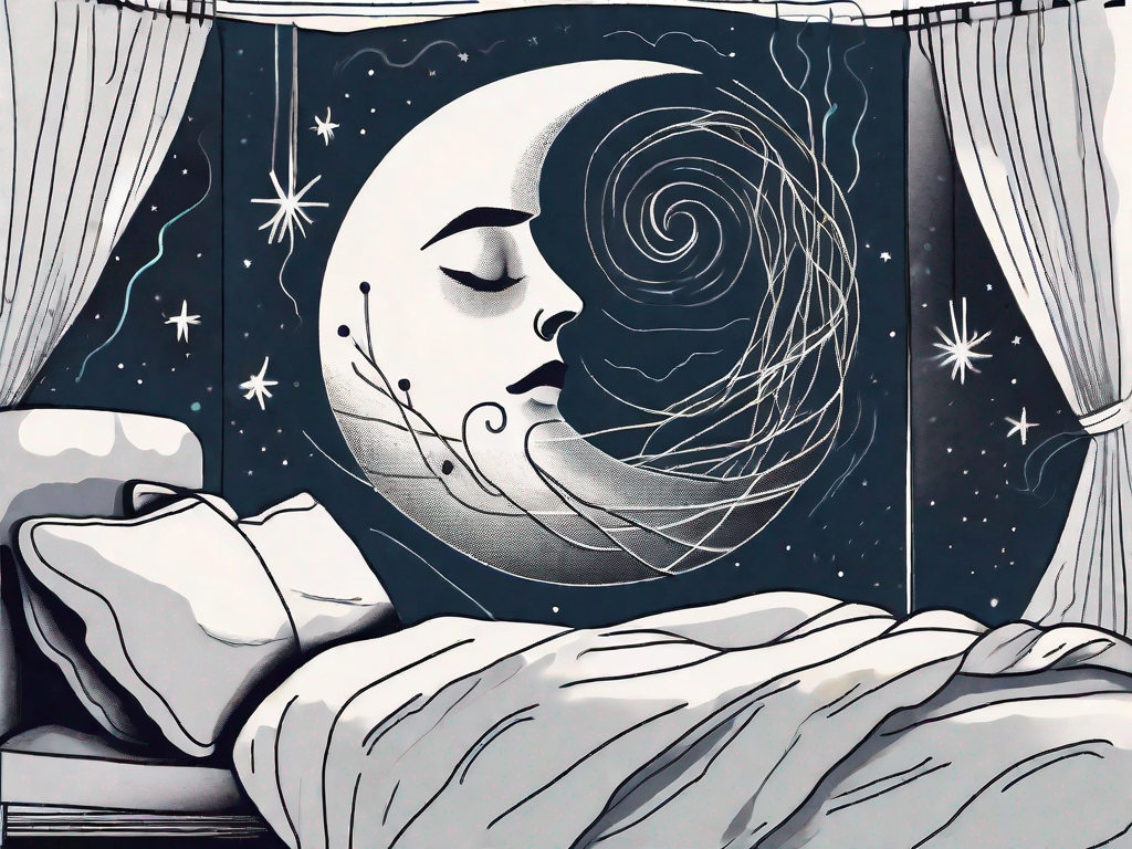 A night sky with a moon and stars