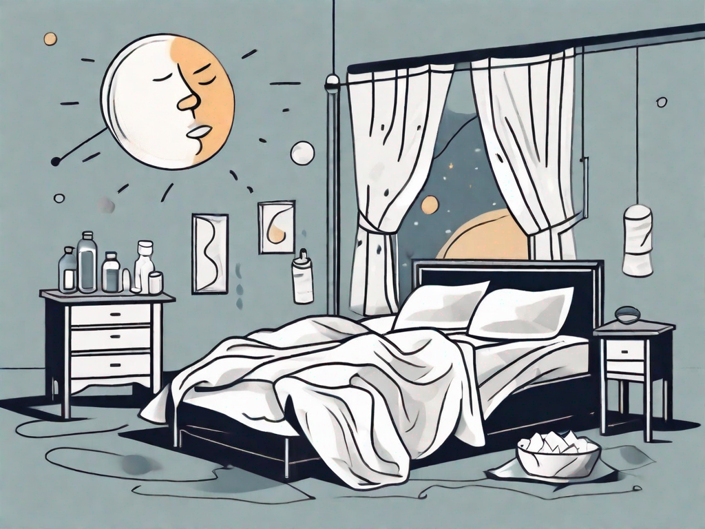 A bed with crumpled sheets