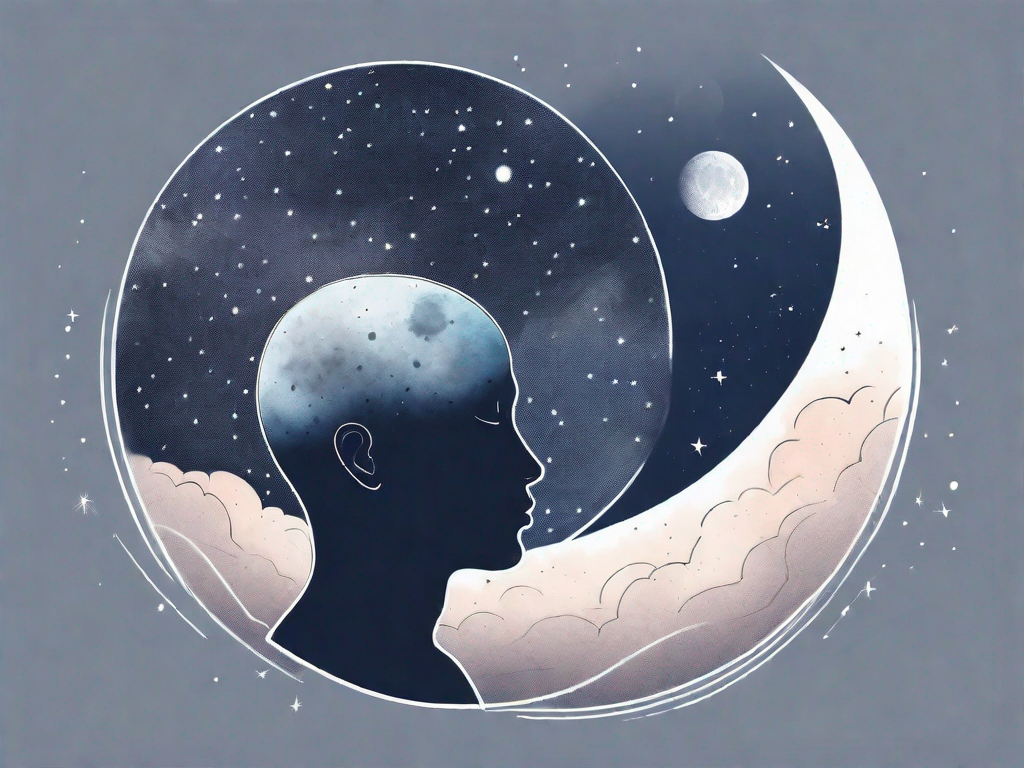 A night sky with a silhouette of a thyroid gland superimposed on a moon