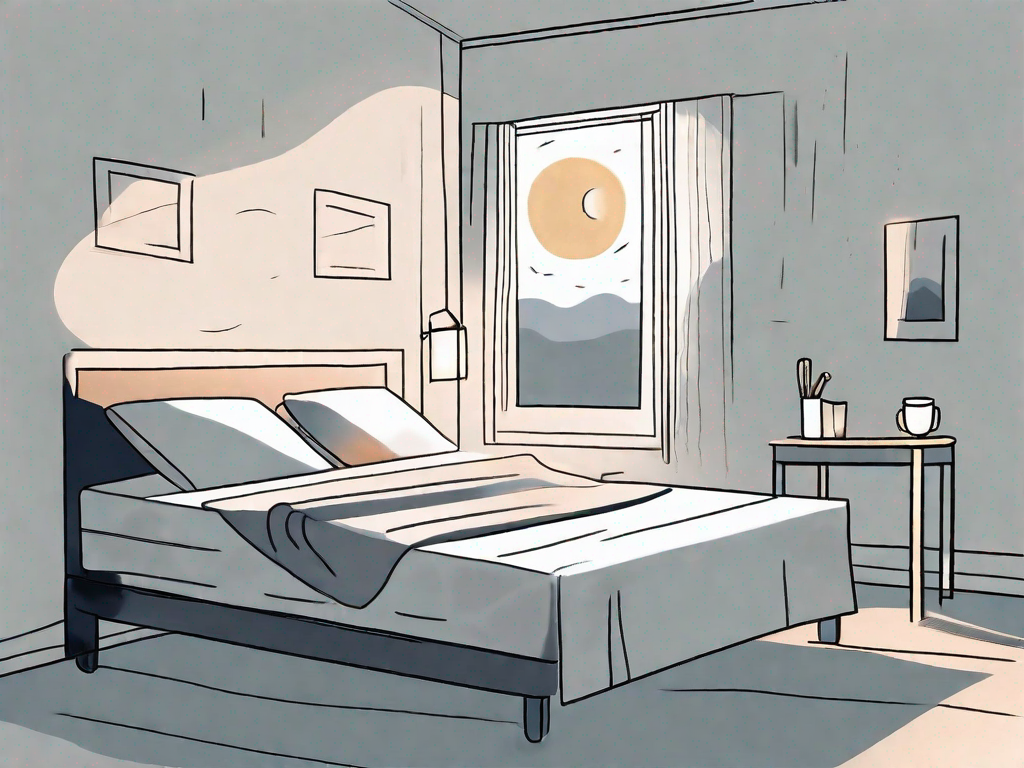 A moonlit bedroom with an empty bed