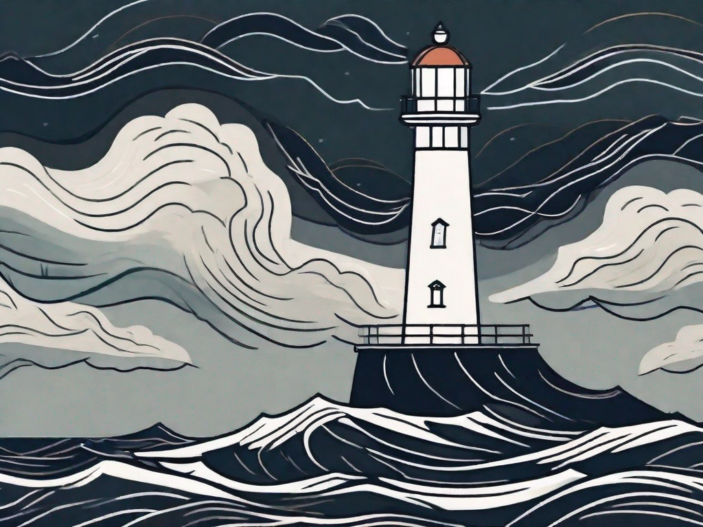 A stormy sea at night