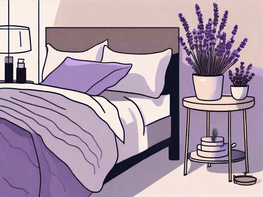 A tranquil bedroom setting with elements like a plant