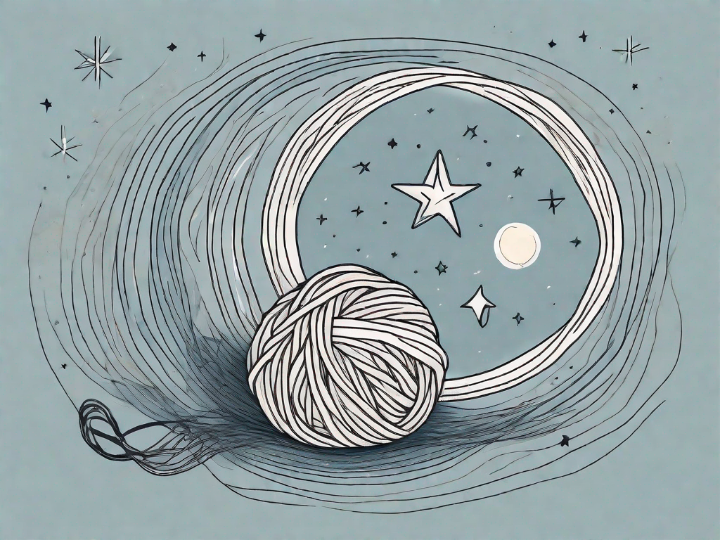 A restless mind symbolized by a tangled ball of yarn