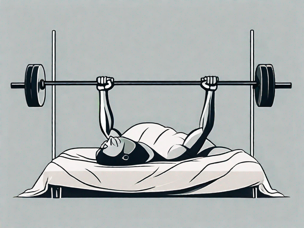A barbell and a bed
