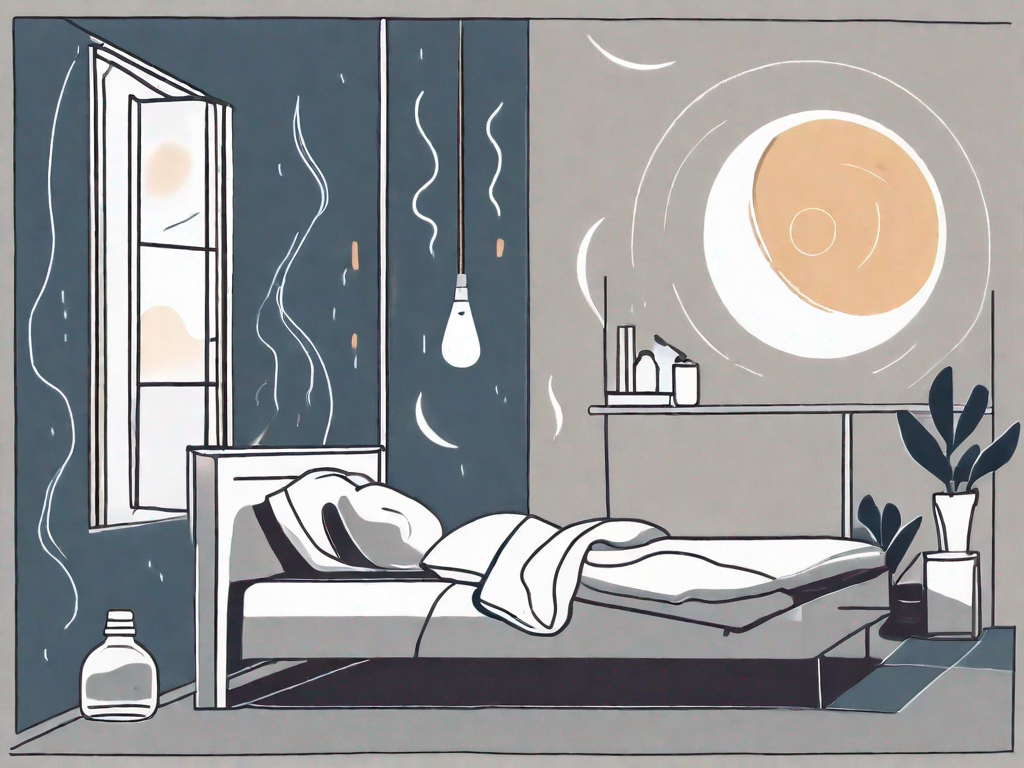 A bedroom scene at night with an open window