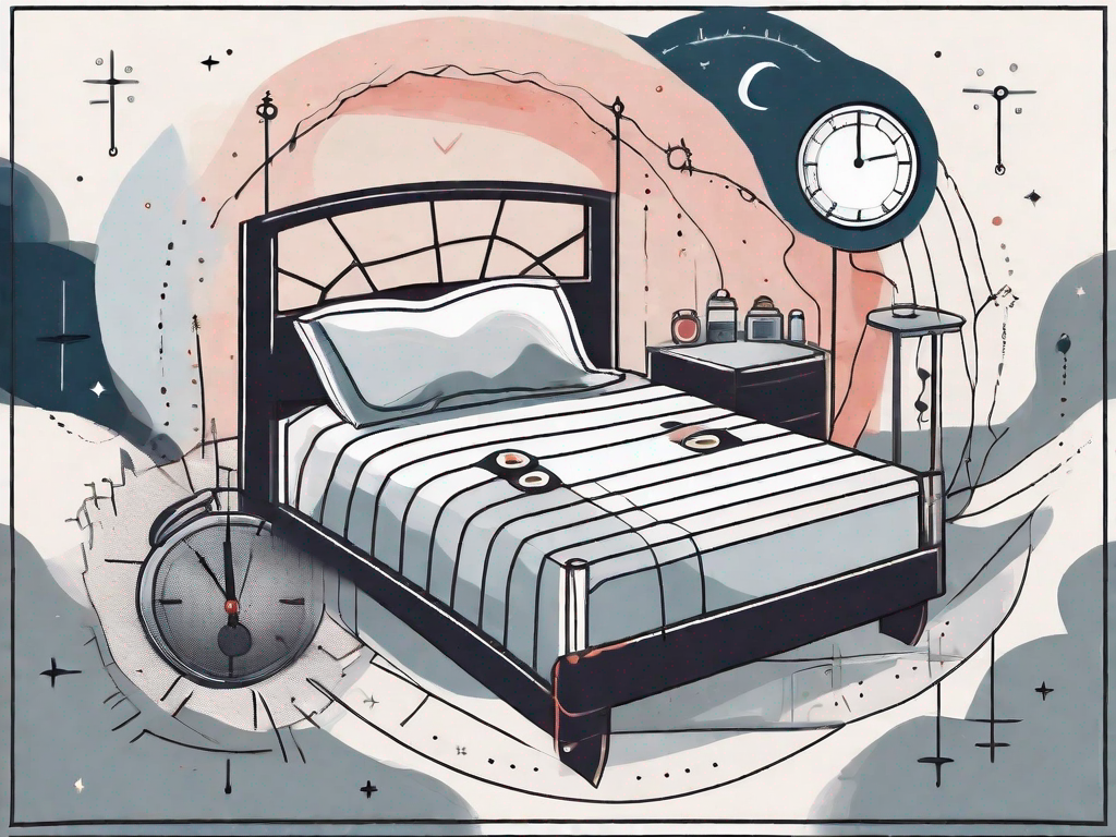 A bed with a moon above it