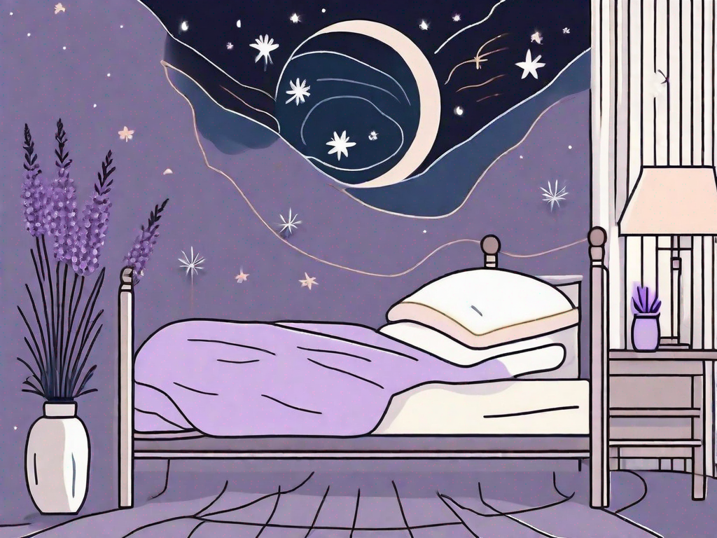 A peaceful night scene with a moon