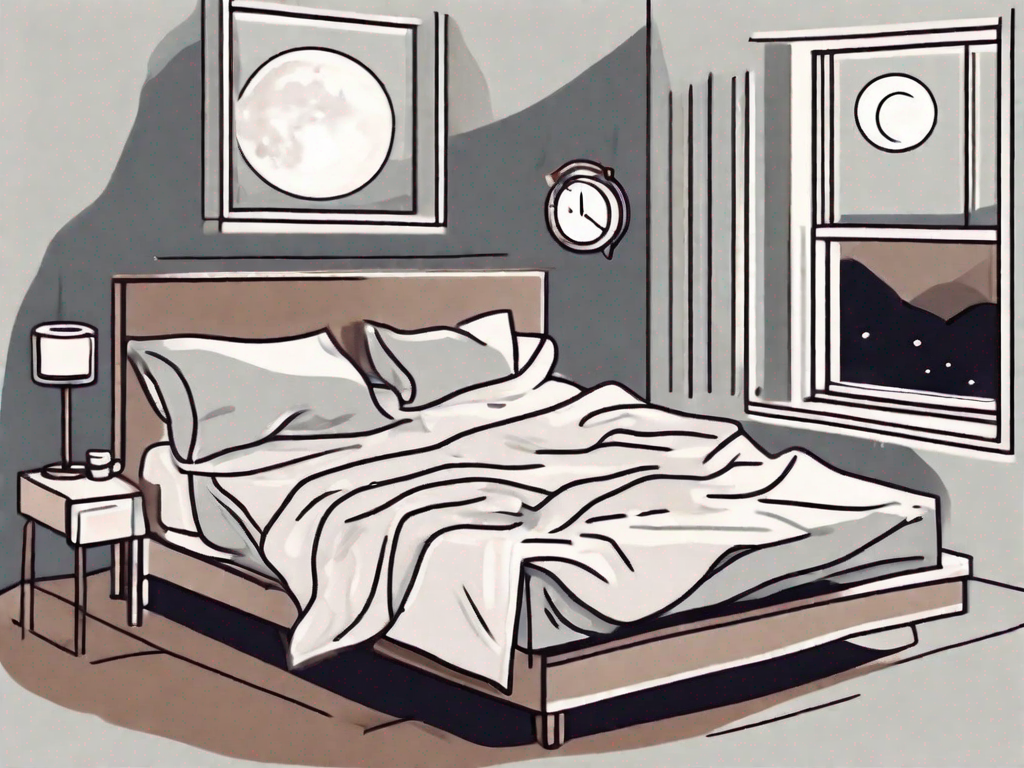 A bed with crumpled sheets