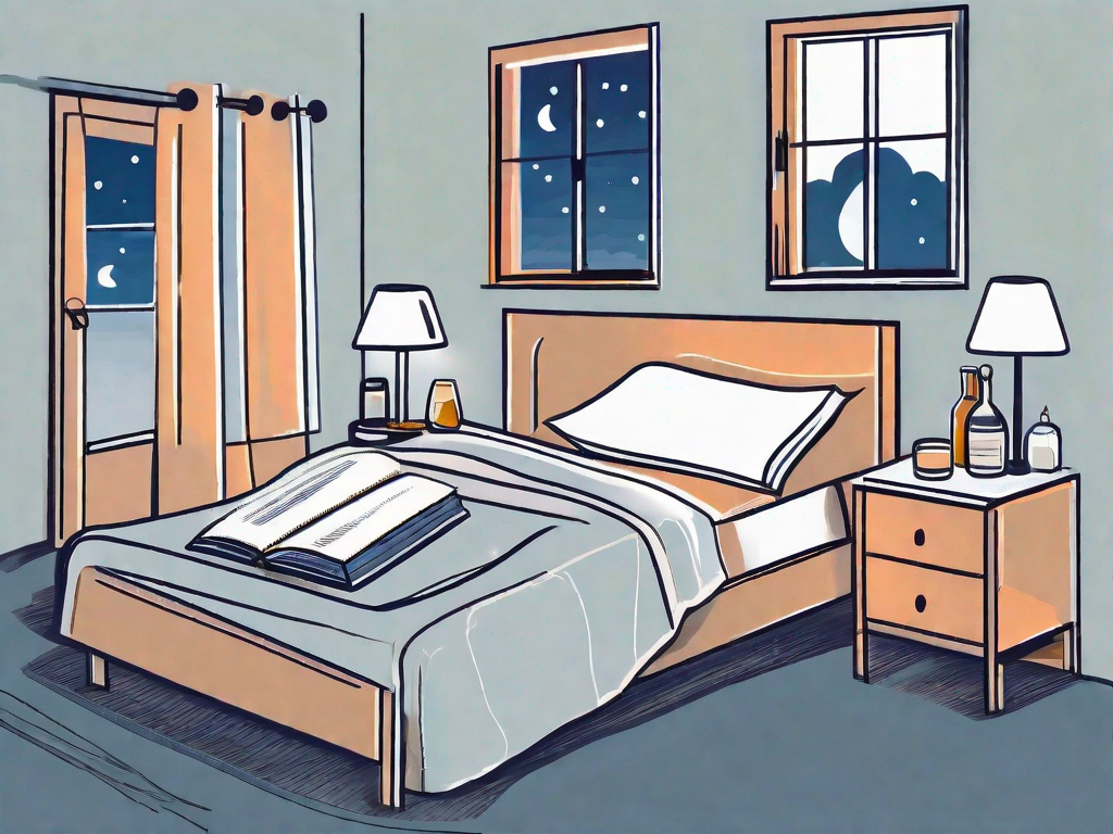 A night scene with a bed