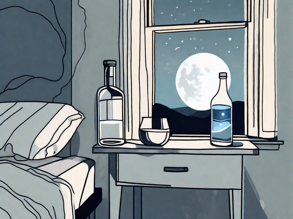 A nightstand with a bottle of schüssler heiße 7