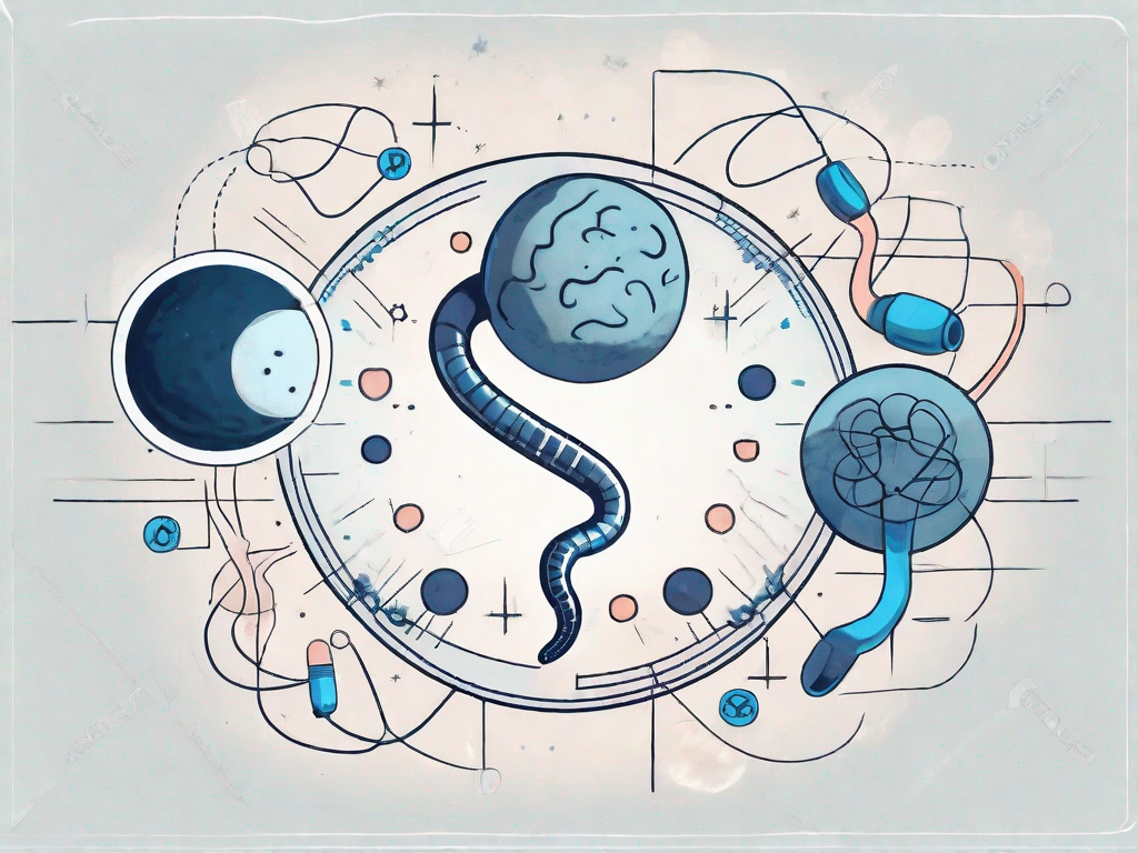 A stomach and a moon intertwined