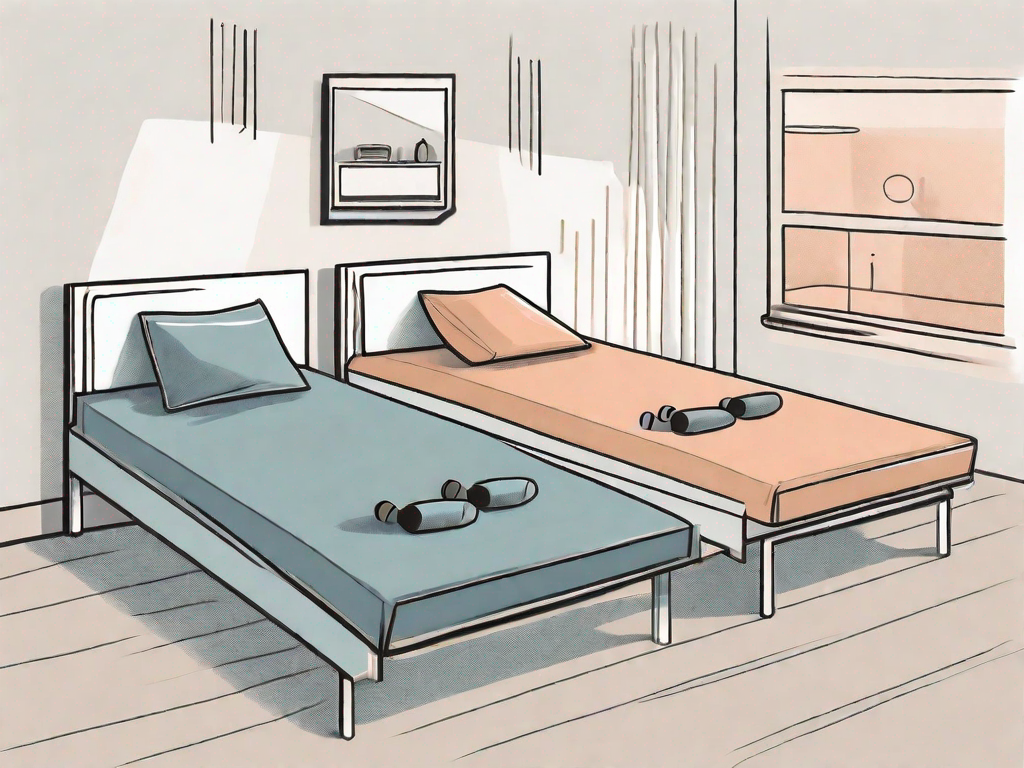 Two beds separated by a sound barrier