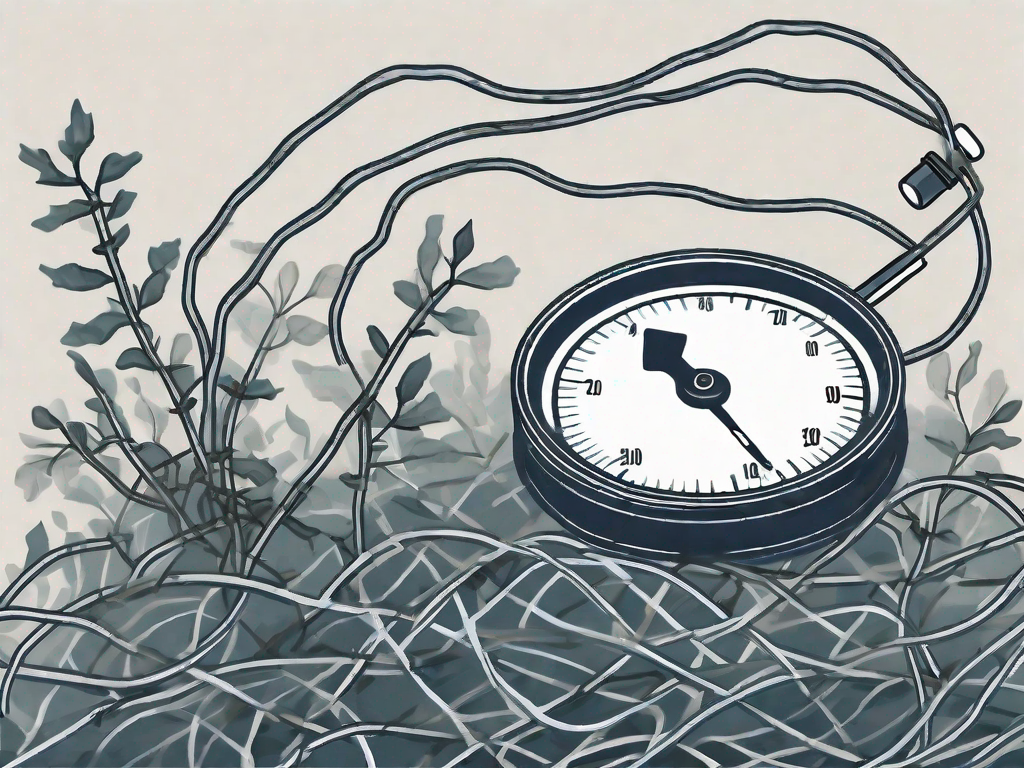 A bed tangled in thorny vines