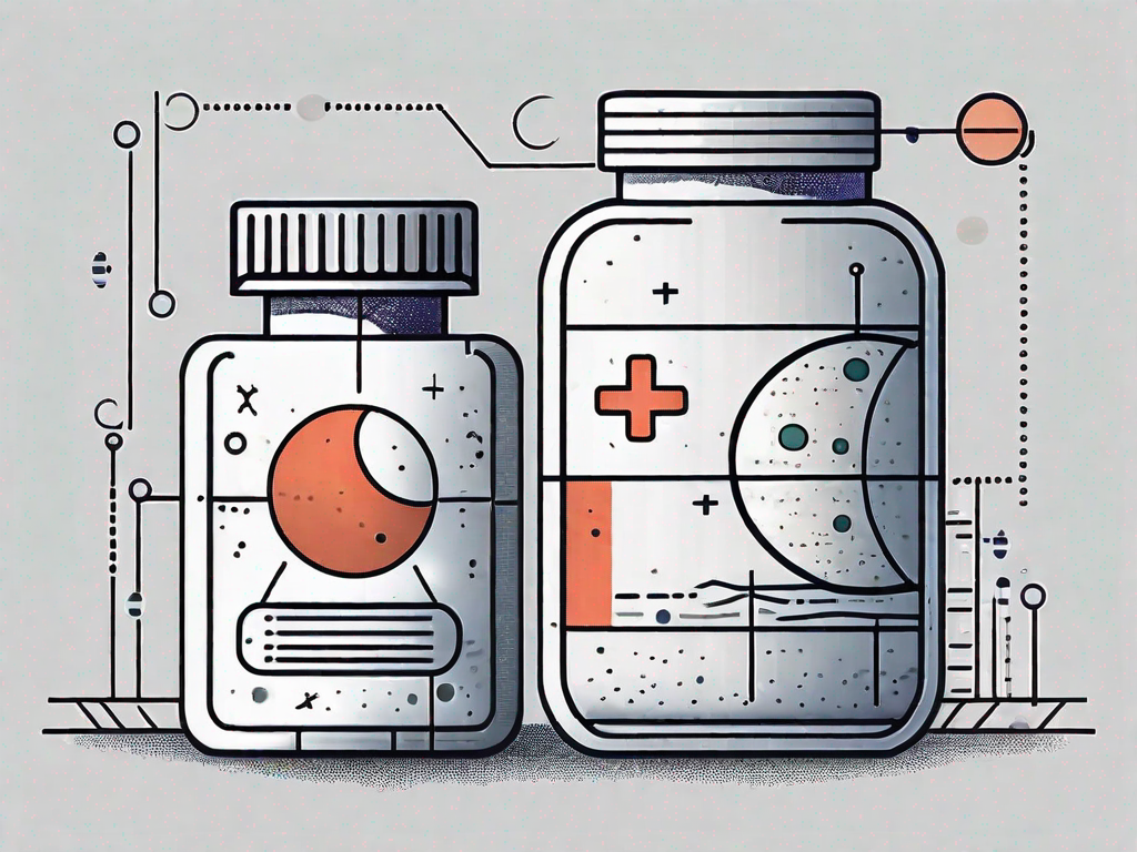 A pill bottle labeled with a cortisone symbol