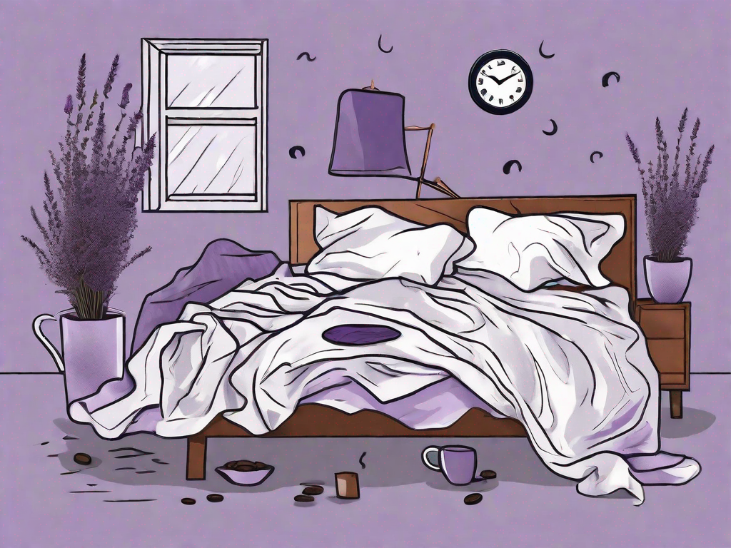 A restless bed with crumpled sheets