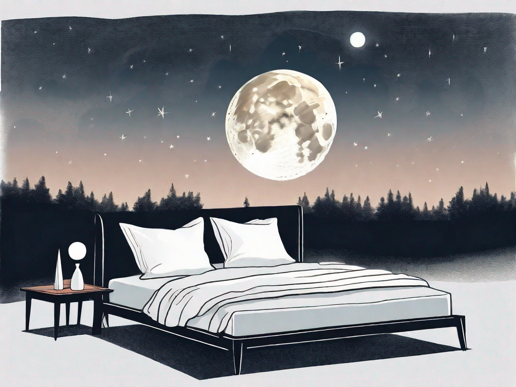 A serene night landscape with a large