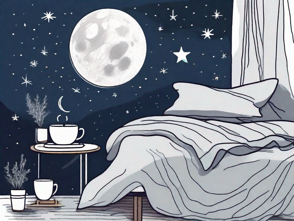 A night sky with a moon and stars