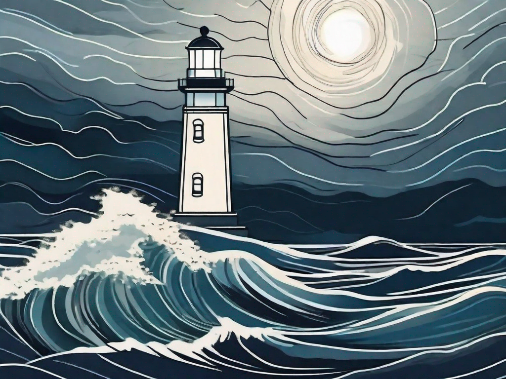 A stormy sea at night