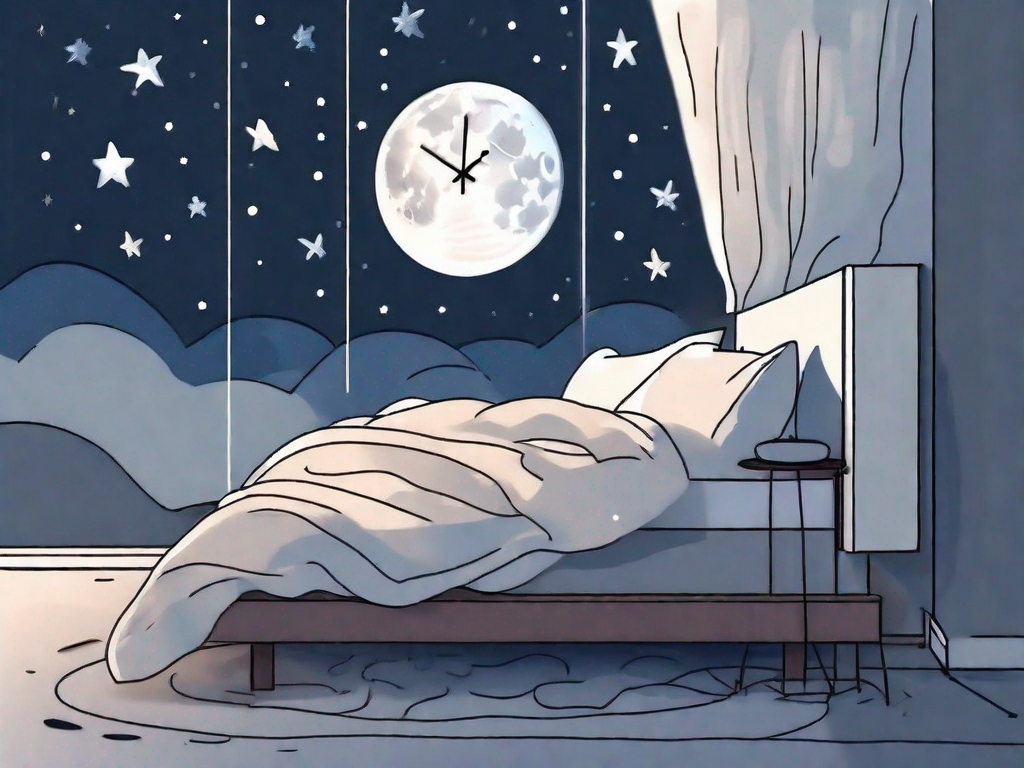 A night sky with a moon and stars